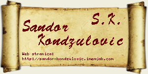 Šandor Kondžulović vizit kartica